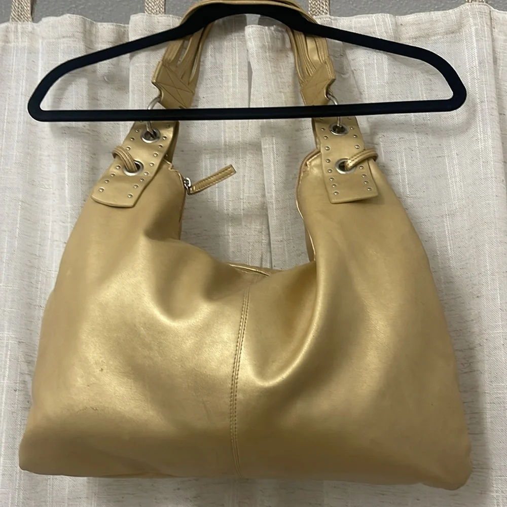 White House Black Market Shoulder Handbag Gold 12x16 - Picture 4 of 14